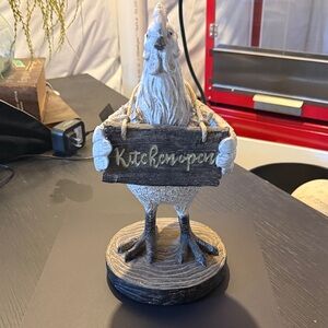 Rustic White and Gray Rooster Kitchen Decor